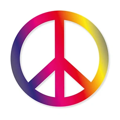 Abbildung von easydruck24de Peace Zeichen Aufkleber I bunt Ø 10 cm Flower Power and Love Deko für Auto/Roller/Fahrrad/Laptop UV und wetterfest kfz261