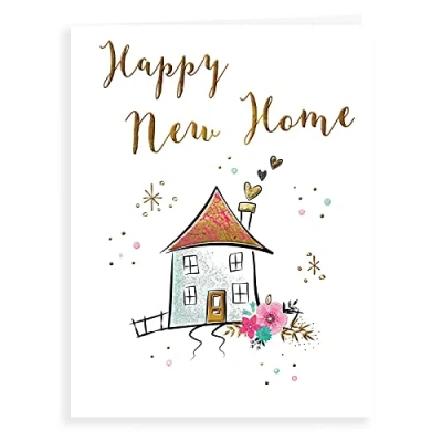 Abbildung von Piccadilly Greetings Koko Designs K70041 Luxus Glückwunschkarte zum neuen Zuhause, 20,3 x 15,2 cm, Weiß