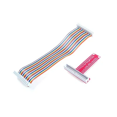 Abbildung von ANGEEK RPi GPIO Breakout Erweiterungskarte + Flachbandkabel T Typ Adapter 20 cm FC40 40 Pin für Raspberry Pi 3 2 Modell B &amp; SC05
