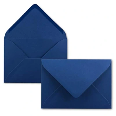 Abbildung von 50 Brief Umschläge Nachtblau/Dunkel Blau DIN C6 114 x 162 mm Kuverts mit Nassklebung ohne Fenster für Gruß Karten &amp; Einladungen FarbenFroh by GUSTAV NEUSER