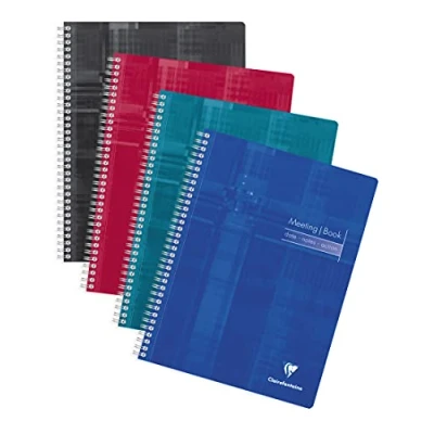 Abbildung von Clairefontaine 82140C Heft Meeting Book DIN A4+, mit Spiralbindung, 80 Blatt 90g, farbig sortiert, 1 Stück