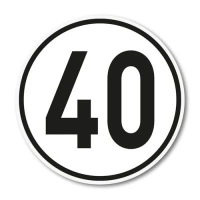 Abbildung von 40 km/h Aufkleber I Größe Ø 20 cm Geschwindigkeitsaufkleber kfz_539