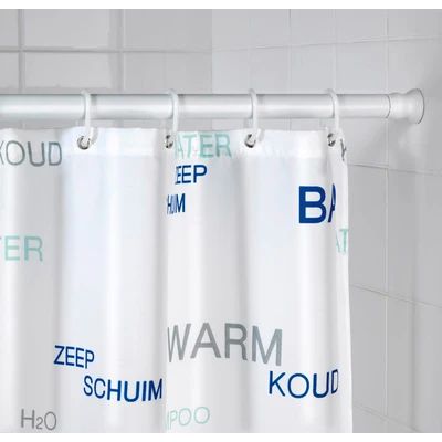 Abbildung von WENKO Teleskop Duschstange, ausziehbare Duschvorhangstange zum Klemmen ohne Bohren, extra stabil mit Ø 2,8 cm, aus rostfreiem &amp; langlebigem Aluminium, 110 245 Weiß