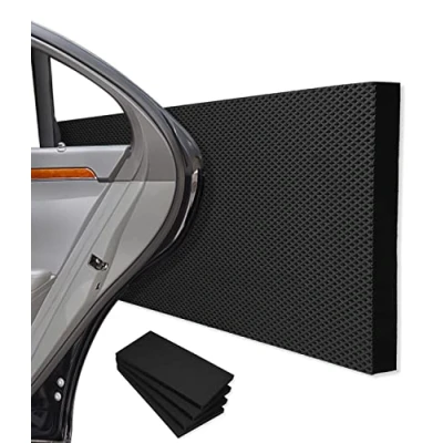 Abbildung von Jissta 4 Garagen Wandschutz 40 x 20 2 cm, Selbstklebender Kantenschutz Schaumstoff, Dart Wandpolsterung, Türkantenschutz für Autotüren, Carport (Schwarz)