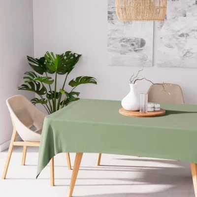 Abbildung von Soleil d&#039;ocre, Anti Flecken Tischdecke Rechteck 140x240 cm Alix Khaki