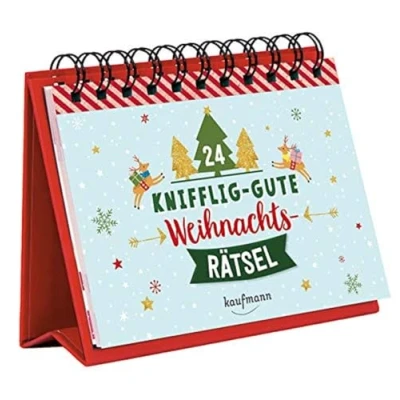 Abbildung von 24 knifflig gute Weihnachtsrätsel: Ein Adventskalender (Adventskalender für Erwachsene: Aufstell Buch mit Rätseln)