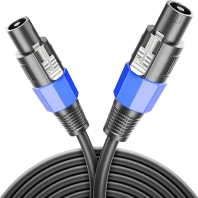Abbildung von deleyCON 1m PA Lautsprecherkabel Studio Qualität aus reinem OFC Kupfer Kabel für Lautsprecher 2 Polig 2x 2,5mm² (AWG13) 8,3mm Metallverriegelung