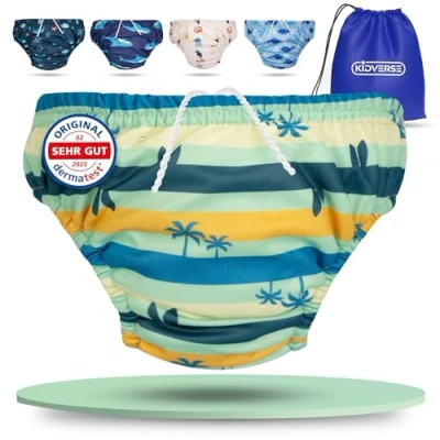 Abbildung von KIDVERSE Schwimmwindel Baby Badehose ab 2 Jahre Hautfreundliche Schwimmwindeln wiederverwendbar &amp; saugstark Badewindel Schwimmhose inklusive Tragetasche