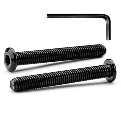 Abbildung von 20 Sätze M6 x 55mm Flachkopfschrauben Flachkopf Innensechskantschrauben, A2 V2A Edelstahl Schwarzes Oxid, Sechskantschrauben für Möbel, Möbelschrauben,mit Hex Key