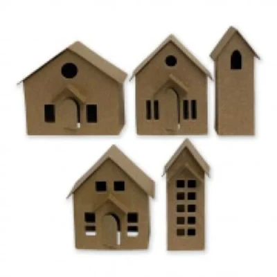 Abbildung von Sizzix 664741 Thinlits Stanzschablonen, Papier Village von Tim Holtz, 16 Stück