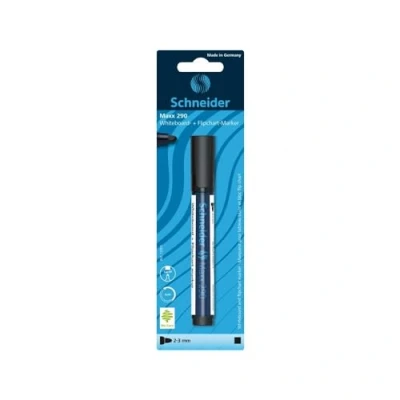 Abbildung von Schneider Maxx 290 Marker (für Whiteboards und Flipcharts, Rundspitze 2 3 mm Strichstärke, rückstandsfrei trocken abwischbar, kräftig farbintensiv) 1er Blisterkarte, schwarz