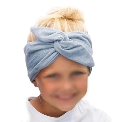 Abbildung von Papierdrachen Musselin Haarband für Kinder zum Selbstbinden Knotenband Stirnband Haar Accessoires Herbst und Sommer blau