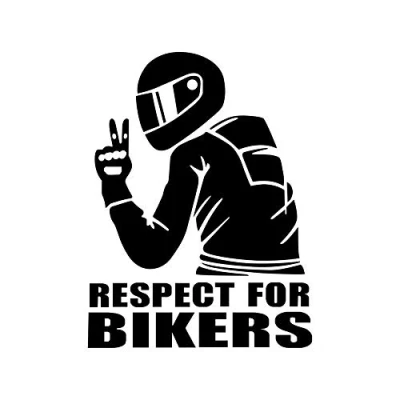 Abbildung von EROSPA® Aufkleber KFZ Auto Motorrad Respect for Bikers Car Sticker (Schwarz)