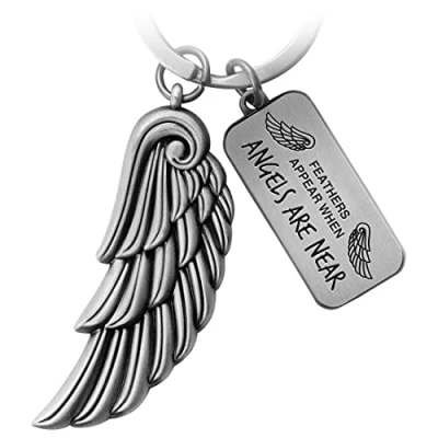 Abbildung von FABACH Engelsflügel Schlüsselanhänger Wing Glücksbringer Schutzengel Feder Engel Flügel Anhänger Feathers Appear When Angels Are Near