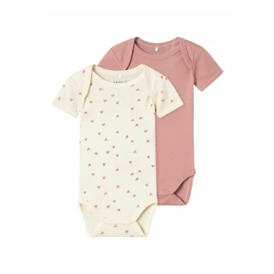 Abbildung von Name it Nbfbody Hearts 2 PACK Body für Kinder, Größe: 80, Buttercream