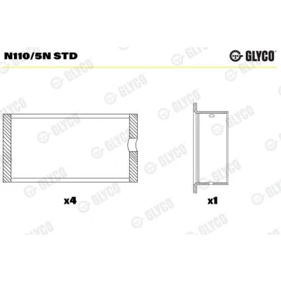 Abbildung von GLYCO N110/5N STD Nockenwellenlager