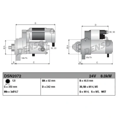 Abbildung von DENSO DSN3002 Anlasser 12 1,1 10 FORD: StreetKA Convertible