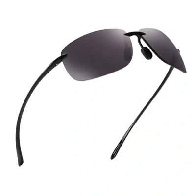 Abbildung von JIM HALO Sport Sonnenbrille für Damen Herren TR90 Randlos Unzerbrechlich Rahmen Laufen Angeln Baseball Fahren Grau