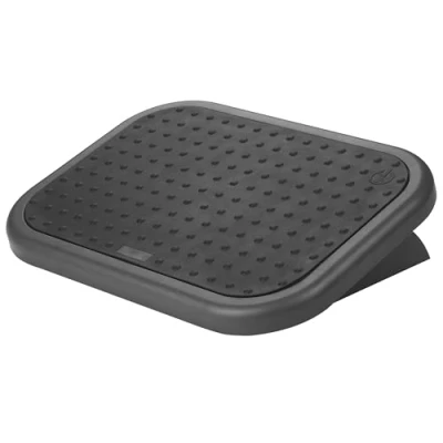 Abbildung von Q Connect Premium Fußstütze aus Kunststoff / 3 Höhen Verstellbar/Anti Rutsch Beschichtung/Ergonomische Fußstützen Fußablage/Schwarz