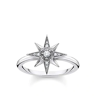 Abbildung von Thomas Sabo Damen Ring Stern Silber 925 Sterlingsilber, Geschwärzt TR2299 643 14