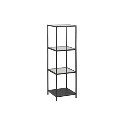 Abbildung von AC Design Furniture Jörn Metall Bücherregal mit 3 Ablagen, Regal aus und Glas im Industrial Style, Aufbewahrungsregal für Wohnzimmer, Home Office Möbel, Schlafzimmermöbel, Einfach zu Montieren