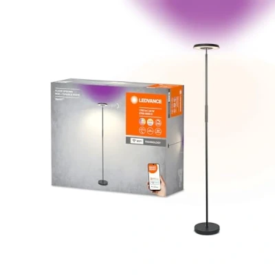 Abbildung von Ledvance SMART+ WIFI FLOOR UPDOWN Wand &amp; Stehleuchte, schwarz, 13,5W, 2165lm, regulierbares Weiß Farblicht, zwei Lichtquellen, dimmbar, lange Lebensdauer, RGB Licht, App steuerbar, 3000K