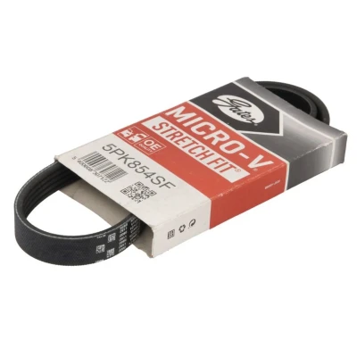 Abbildung von GATES 5PK854SF Keilrippenriemen 830 5 Polyester, EPDM (Ethylen Propylen Dien Kautschuk)