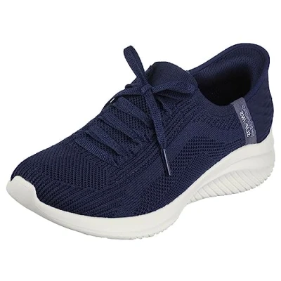 Abbildung von Skechers Damen Ultra Flex 3.0 Brilliant Path, Marineblauer Strick, Mintbesatz, 35 EU