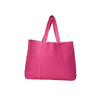 Abbildung von PIECES Damen Pcloma Straw Shopper Tasche, Shocking Pink, Einheitsgröße EU