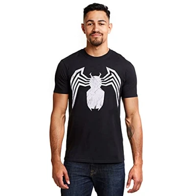 Abbildung von Marvel Herren Venom Emblem T Shirt, Schwarz (Schwarz Schwarz), XL