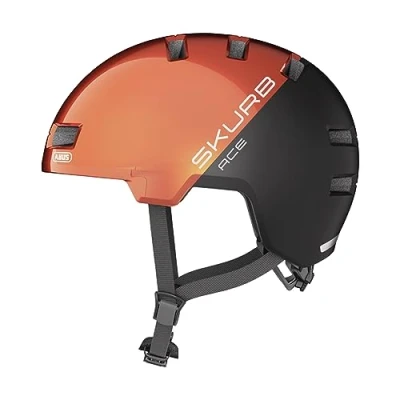 Abbildung von ABUS Stadthelm Skurb ACE Stylischer Fahrradhelm im Alltag, beim Skaten, BMX Fahren oder Longboarden Orange (Goldfish orange), Größe M