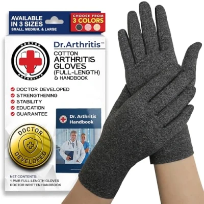 Abbildung von Von Ärzten Entworfen, Arthrose Handschuhe, Weiche Kompressionshandschuhe, Arthritis Handschuhe für Damen/Herren, Volle Raynauds Krankheit und Karpaltunnel [Grau,