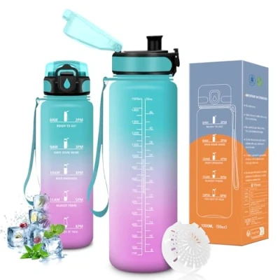 Abbildung von Vikaster Bottle, Trinkflasche 1.5l, Große trinkflasche, Kohlensäure Geeignet, auslaufsicher, Sportflasche für Fitness, Outdoor
