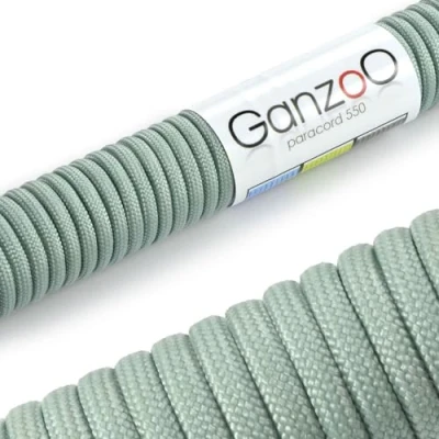 Abbildung von Ganzoo Paracord 550 Seil Silber Grau 4mm Schnur Typ 3, Nylon &amp; Polyester, ideal für Basteln von Hundeleine Halsband Armband/Camping Survival und Outdoor 3 Meter Allzweckseil 7 Innenstränge