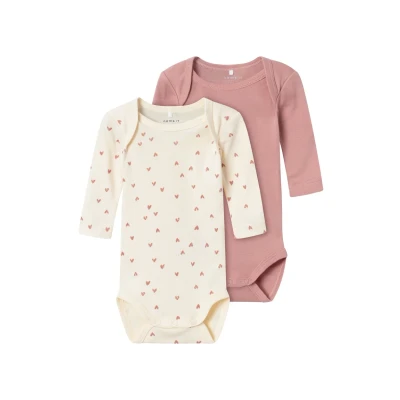 Abbildung von NAME IT Baby Mädchen Nbfbody 2p Ls Buttercream Hearts Noos, Buttercream, 74