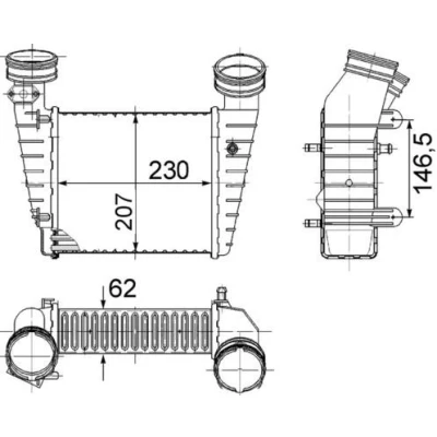 Abbildung von MAHLE ORIGINAL CI 346 000S Ladeluftkühler VOLKSWAGEN: Passat B5 GP Estate, Saloon