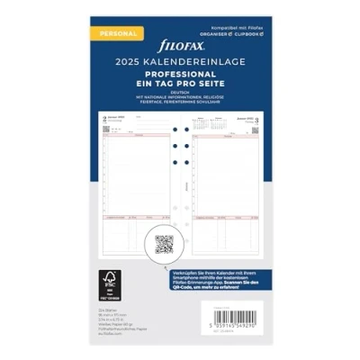 Abbildung von Filofax Personal Professional 1 Tag auf einer Seite (deutsch)2025