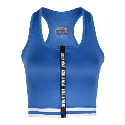 Abbildung von Gorilla Wear MESA ZIP Front CROP Top, Damen, Größe: Medium, Blue