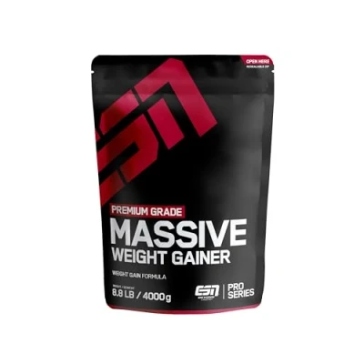 Abbildung von ESN Massive Weight Gainer, Chocolate Cream, 4 kg, ideal für die Massephase, bis zu 536 kcal pro Portion, Pulver zum Masseaufbau und Zunehmen, geprüfte Qualität made in Germany