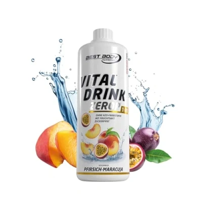 Abbildung von Best Body Nutrition Vital Drink ZEROP® Pfirsich Maracuja, Original Getränkekonzentrat Sirup zuckerfrei, 1:80 ergibt 80 Liter Fertiggetränk, 1000 ml
