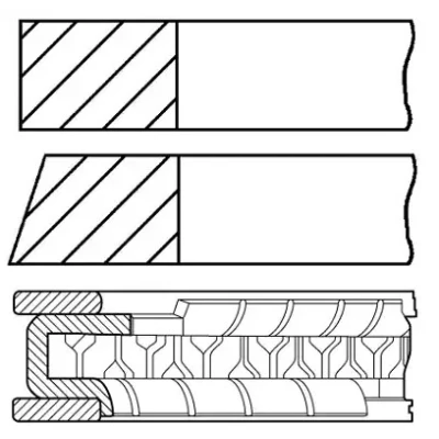 Abbildung von GOETZE ENGINE 08 436900 00 Kolbenringsatz 76,5 VOLKSWAGEN: Golf 4, 5, Bora Saloon, SEAT: Leon I Hatchback, II Ibiza 3