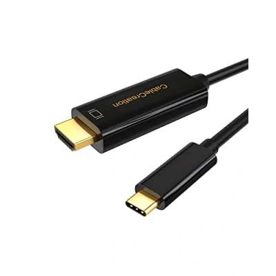 Abbildung von CableCreation USB C zu HDMI 4K @ 60Hz, Typ 1m Kabel, Thunderbolt 3 kompatibel, MacBook Pro/iMac 2017 / Chromebook Pixel/Yoga 920 Samsung S8 +, Schwarz…