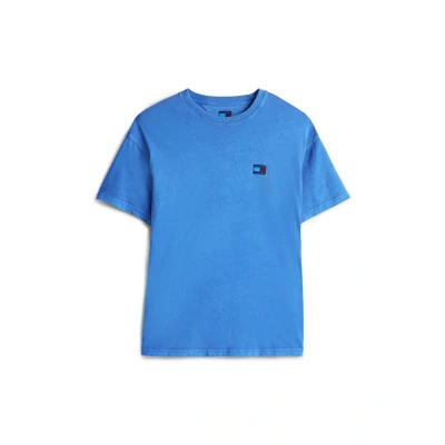 Abbildung von Tommy Jeans Label TEE Unisex Tshirt basic, Größe: 46, Tempo blue