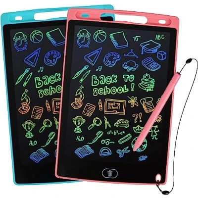 Abbildung von kogabanny 2 Stück LCD Schreibtafel Zeichenbrett Bildschirm 8,5 Zoll Umweltfreundlich Heller Bunten Schrift Pad Lernspielzeug Geschenk für Kinder 3 10 Jahre altes Mädchen Jungen