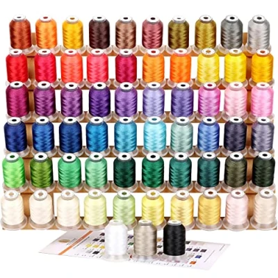 Abbildung von New brothread 63 Brother Farben Polyester Maschinen Stickgarn 500M (550Y) für Brother/Babylock/Janome/Singer/Kenmore Stickereimaschine