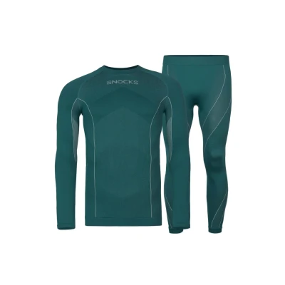 Abbildung von Snocks Thermo SET MIT Daumenloch Unterhemd/shirt, Herren, Größe: Large, Dunkelgrün