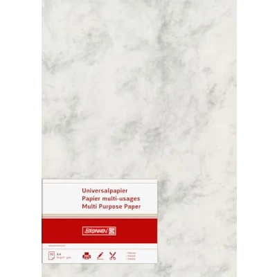 Abbildung von BRUNNEN 105141280 Universalpapier / Multifunktionspapier Marmor (A4, 160 g/m², 25 Blatt, marmoriert) grau
