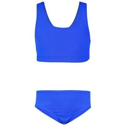 Abbildung von Aquarti Mädchen Sport Bikini Racerback Bustier &amp; Bikinislip, Farbe: Jacquard Punkte Kornblumenblau, Größe: 152