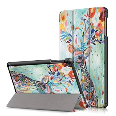Abbildung von Xuanbeier Ultra Dünn Hülle Kompatibel mit Samsung Galaxy Tab A 10.1 2019 SM T510/T515 Schutzhülle Ständer Funktion,Hirsch