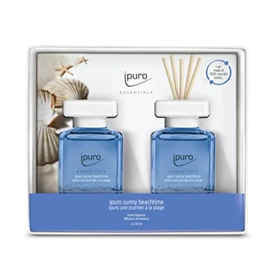 Abbildung von ipuro Essentials Raumduft SUNNY BEACHTIME 2x50ml Raumerfrischer mit Grapefruit, Zitrone &amp; weißem Moschus Duft Aroma Diffuser Stäbchen Lufterfrischer für die Wohnung